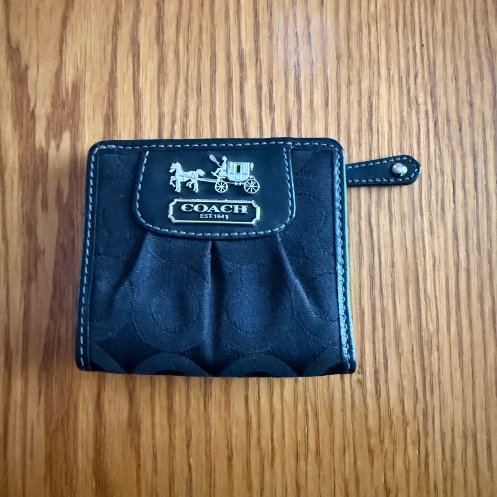 Coach Black Signature Key Holder